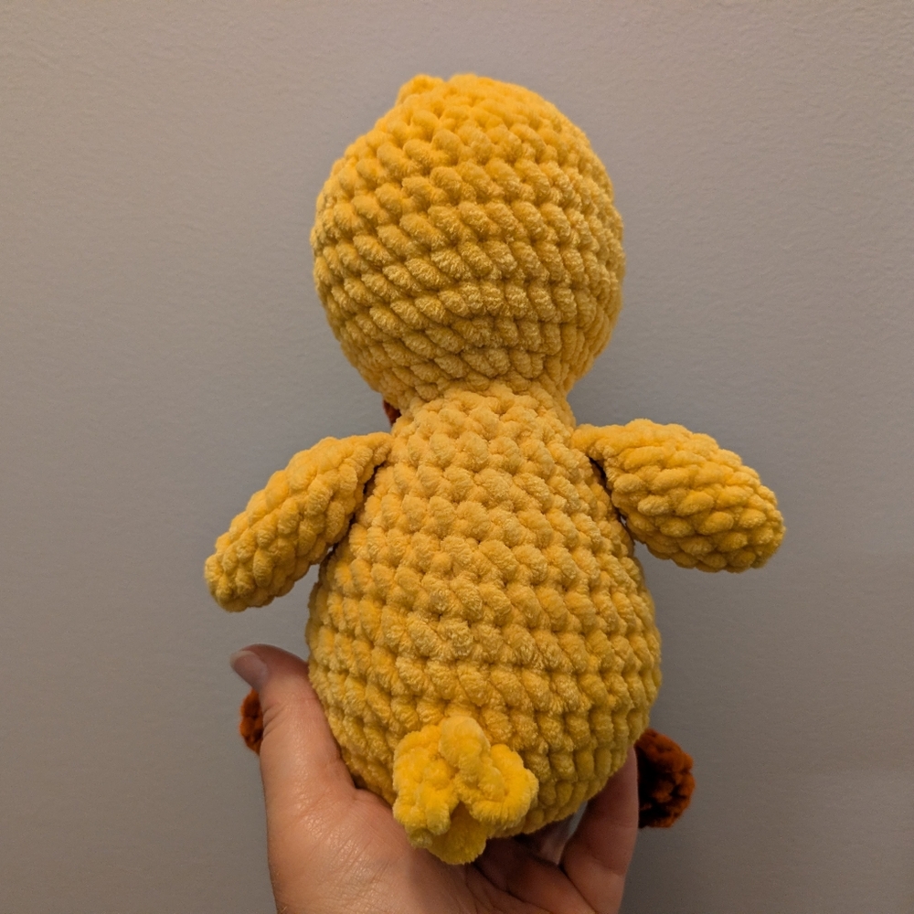 Handmade Crochet 9" Yellow Duck Stuffed Toy Plushie - Picture 2 of 5